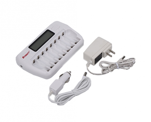4-Slot Rechargeable AA/AAA NiMH LCD Smart Charger