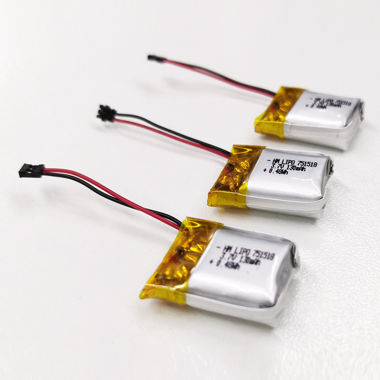 130mAh 3.7V custom lithium battery pack