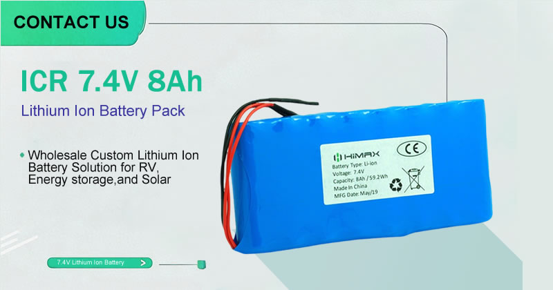 ICR 7.4V 8Ah Lithium Ion Battery Pack